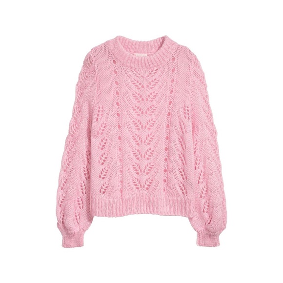 H&M Pink Mohair and Wool Cable Knit Sweater - Picture 2 of 4